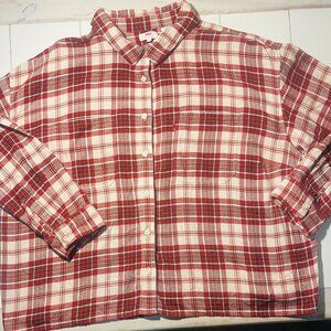 Levi’s Flannel Shirt 3XL Red White Plaid Button Front Long Sleeve Soft Cotton Ca